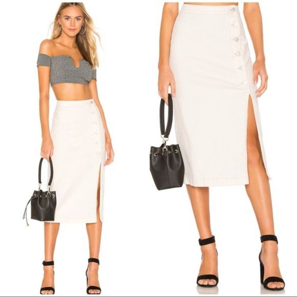 Free People Dresses & Skirts - Free People Women's Jasmine Button Midi Skirt